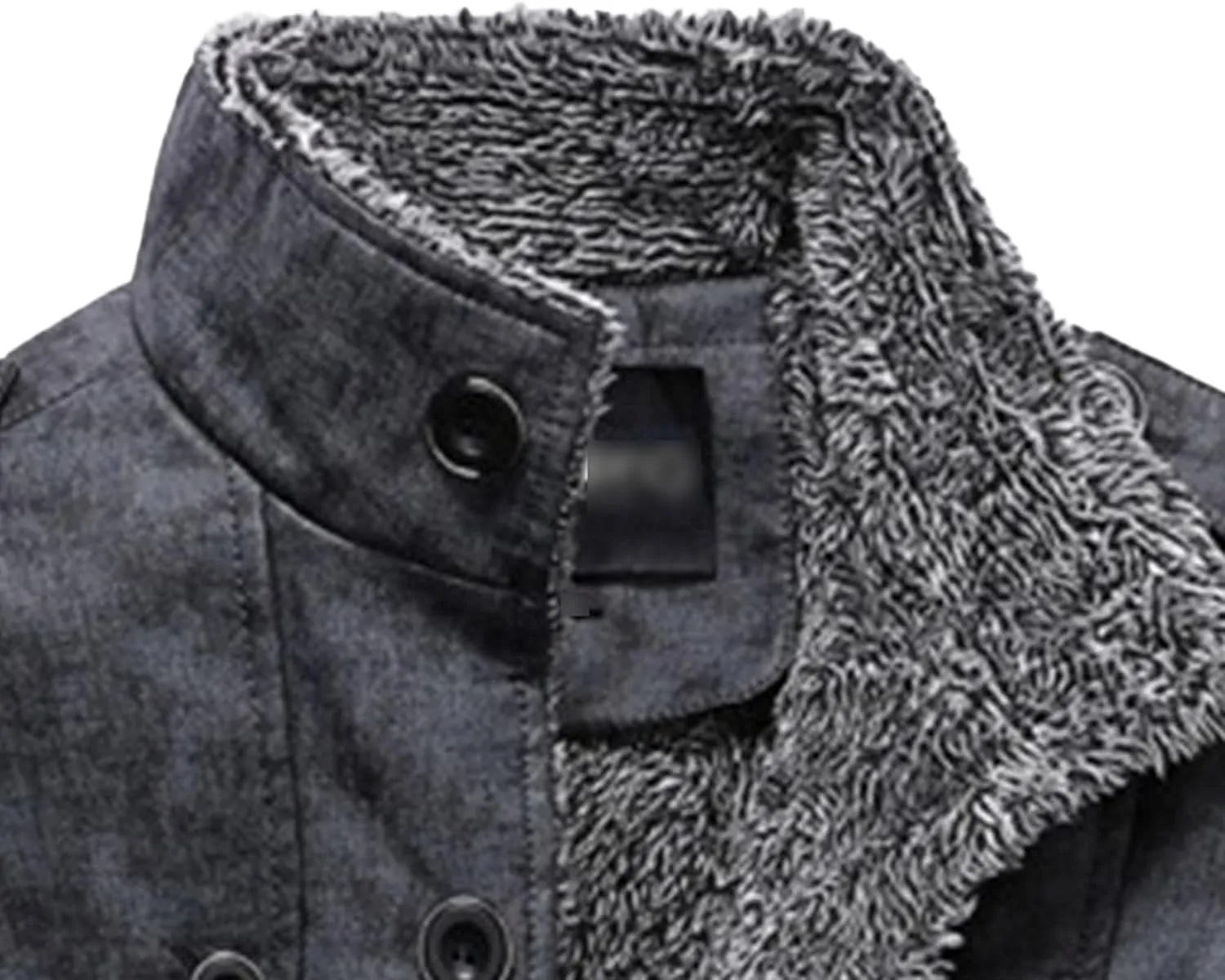 JEsilunmaMY Mens Winter Sherpa Lined Trench Coat Single Breasted Wool Blend Military Peacoat Stylish Windproof Leather Jacket
