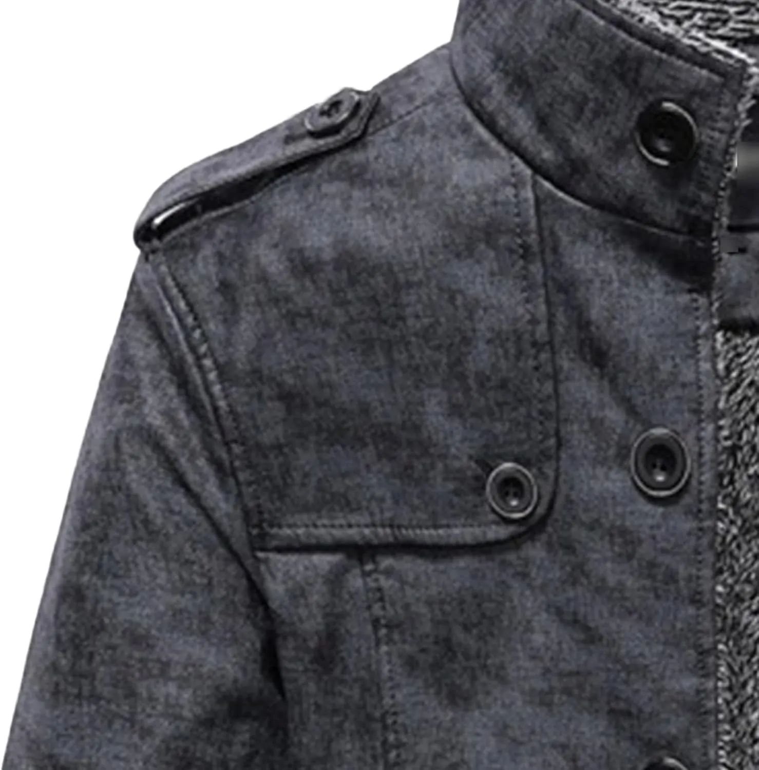 JEsilunmaMY Mens Winter Sherpa Lined Trench Coat Single Breasted Wool Blend Military Peacoat Stylish Windproof Leather Jacket