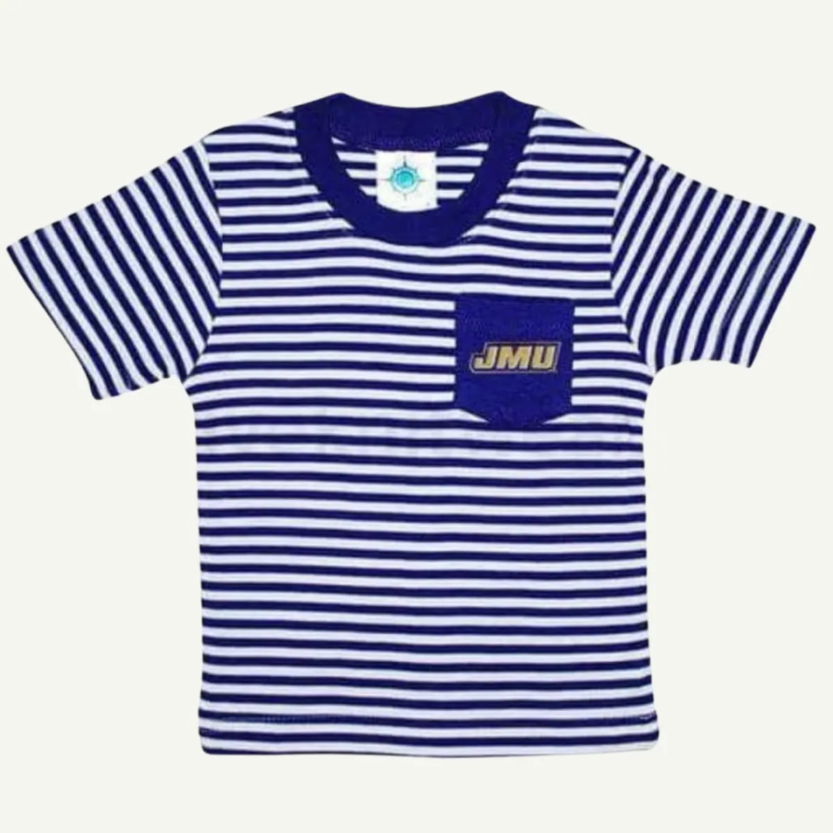JMU Children's Striped Pocket Short Sleeve Tee