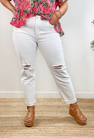 Jodi Straight Jean by Dear John in Optic White