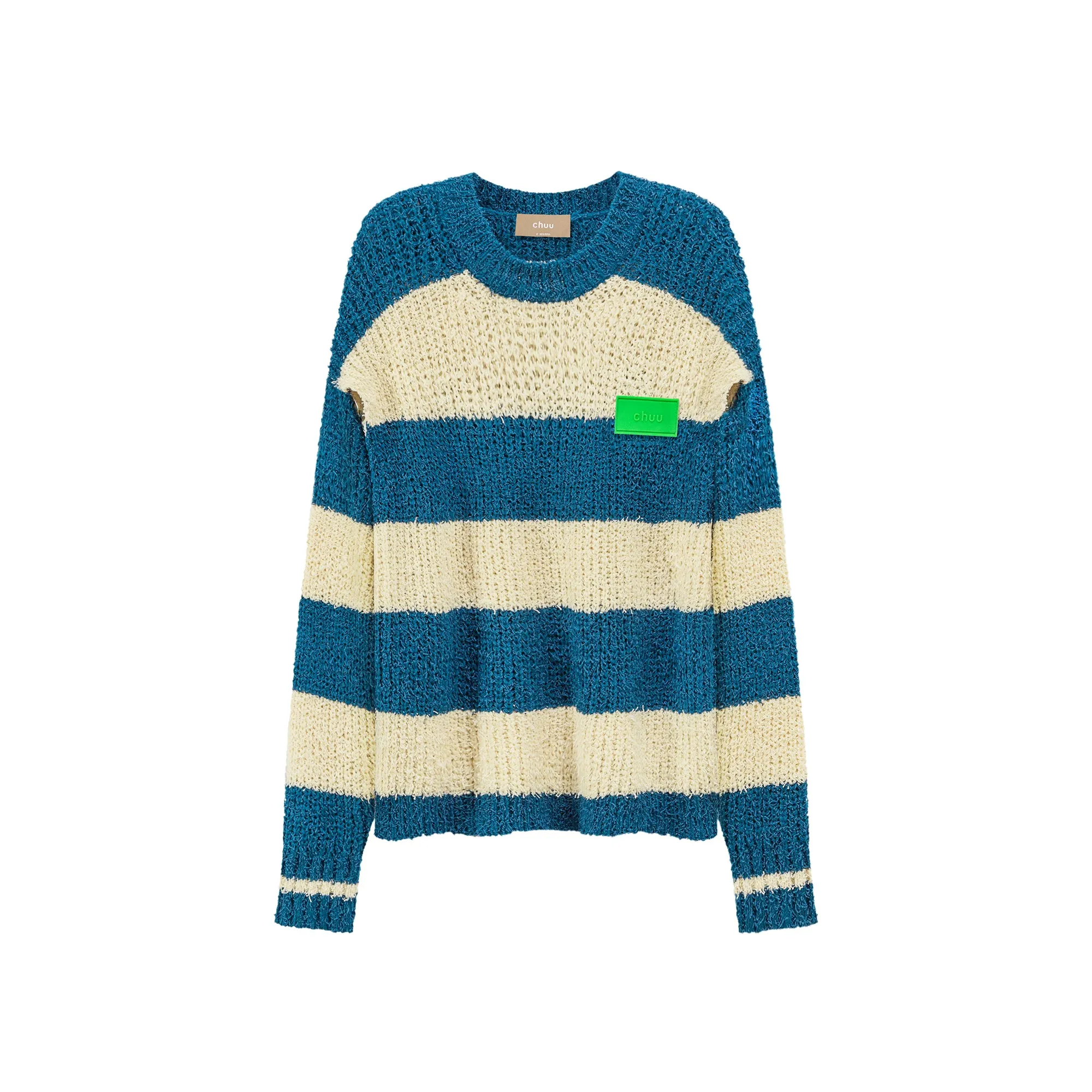 Jolly Slit Stripe Loose Fit Knit Top