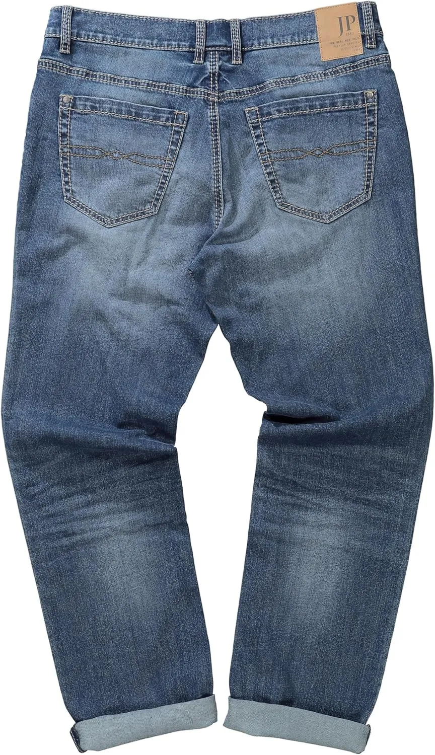 JP 1880 Menswear Big & Tall Plus Size L-8XL Super Stretch Used Look 5 Pocket Straight Fit Denim Jeans 711564