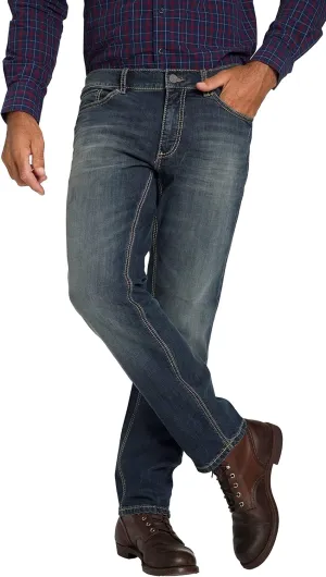 JP 1880 Menswear Big & Tall Plus Size L-8XL Super Stretch Used Look 5 Pocket Straight Fit Denim Jeans 711564