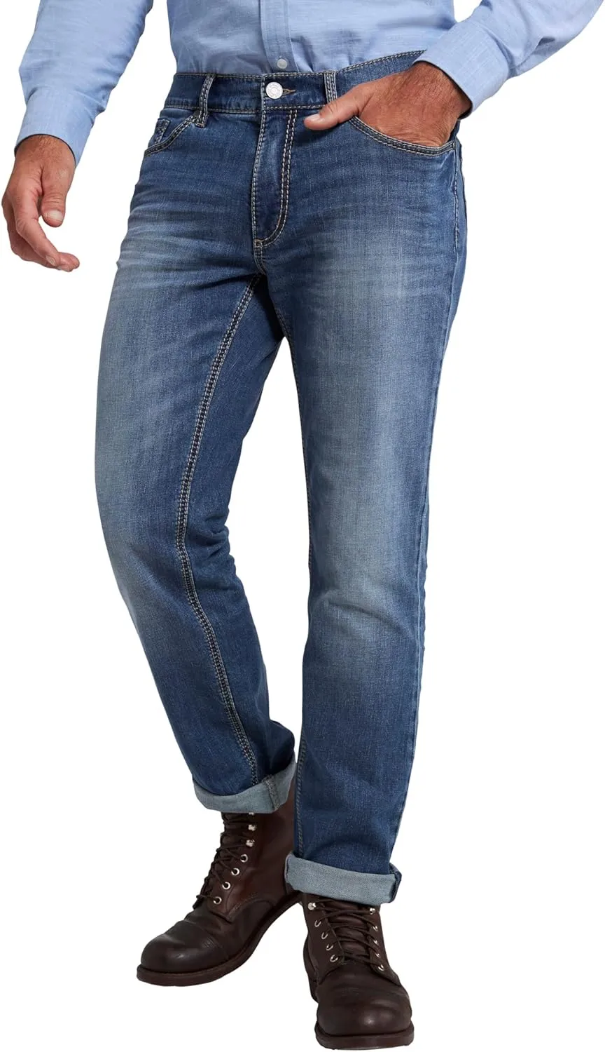 JP 1880 Menswear Big & Tall Plus Size L-8XL Super Stretch Used Look 5 Pocket Straight Fit Denim Jeans 711564