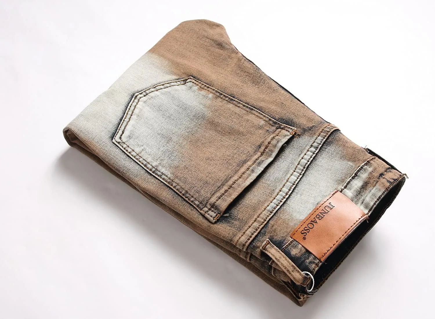 JUNBAOSS Men's Slim Fit Stretch Jeans Ripped Skinny Jeans for Men, Distressed Straight Leg Fashion Comfort Flex Waist Pants