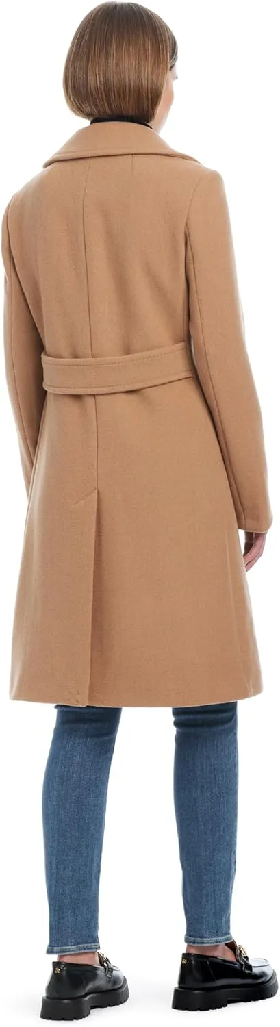 kate spade new york Women's Wool Blend Coat with Removable Faux Fur Collar