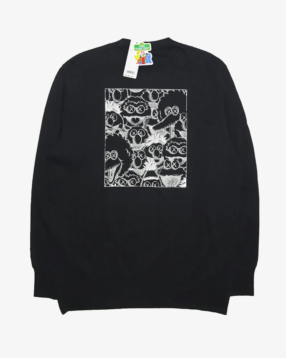KAWS X UNIQLO X SESAME STREET XX BLACK CREWNECK