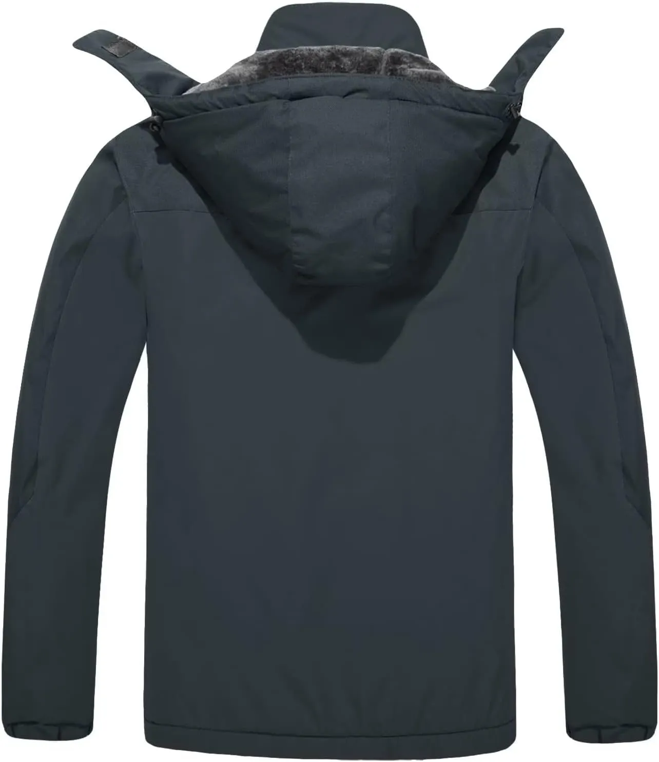 KEFITEVD Men's Waterproof Ski Snow Jacket Snowboarding Jackets Windproof Fleece Warm Heavy Hooded Coat Mountain Rain Jacket