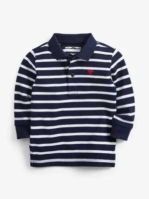 Kids Boy's Striped Polo Top,Navy