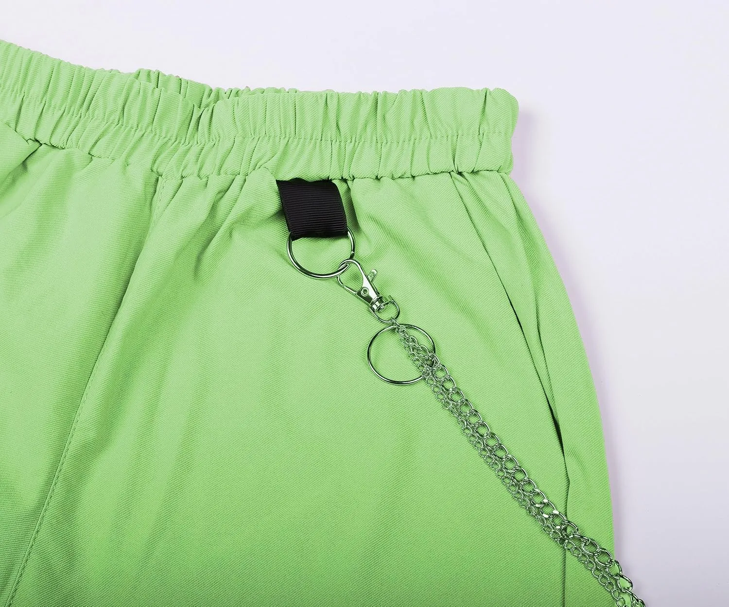 Kisswow Women's Cargo Jogger Pants Baggy Cargo Pants with Chain