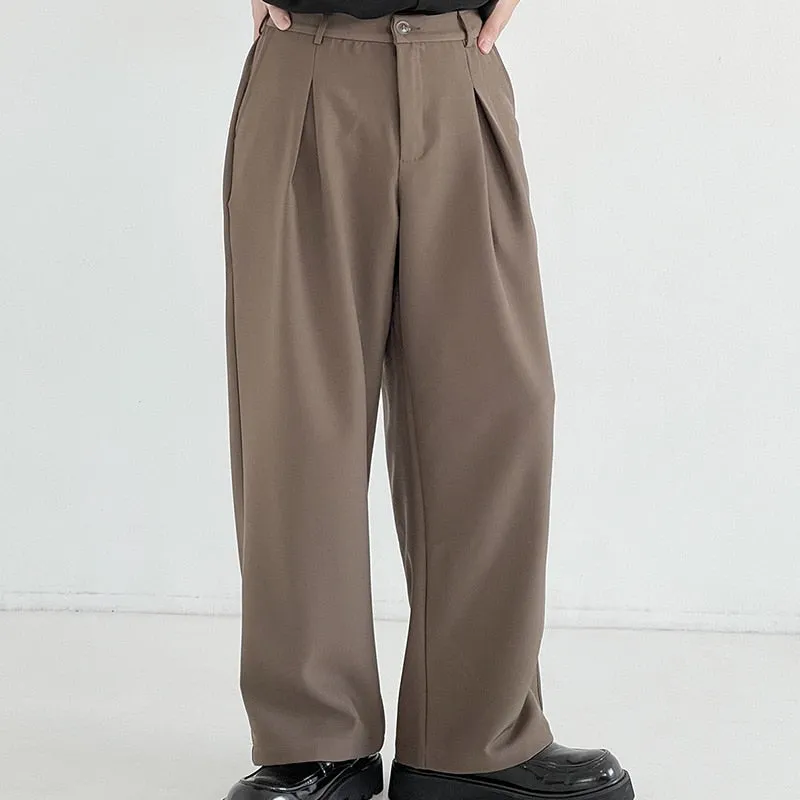 [Korean Style] 2 Colors Wide Straight Trousers