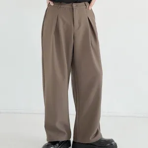[Korean Style] 2 Colors Wide Straight Trousers