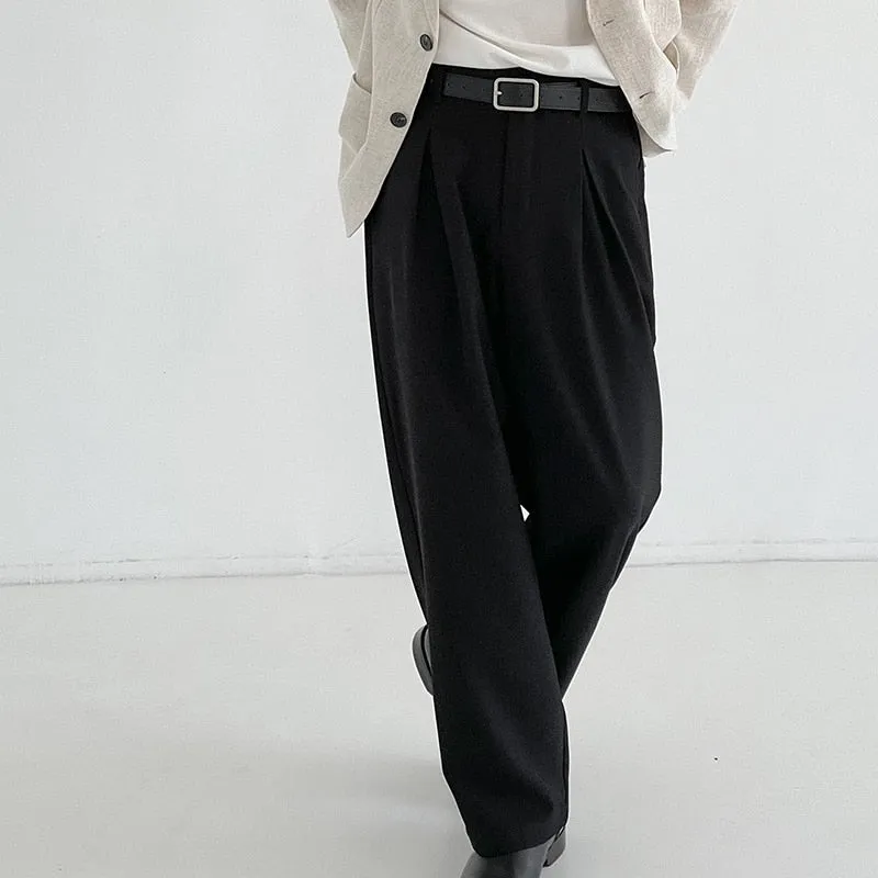 [Korean Style] 2 Colors Wide Straight Trousers