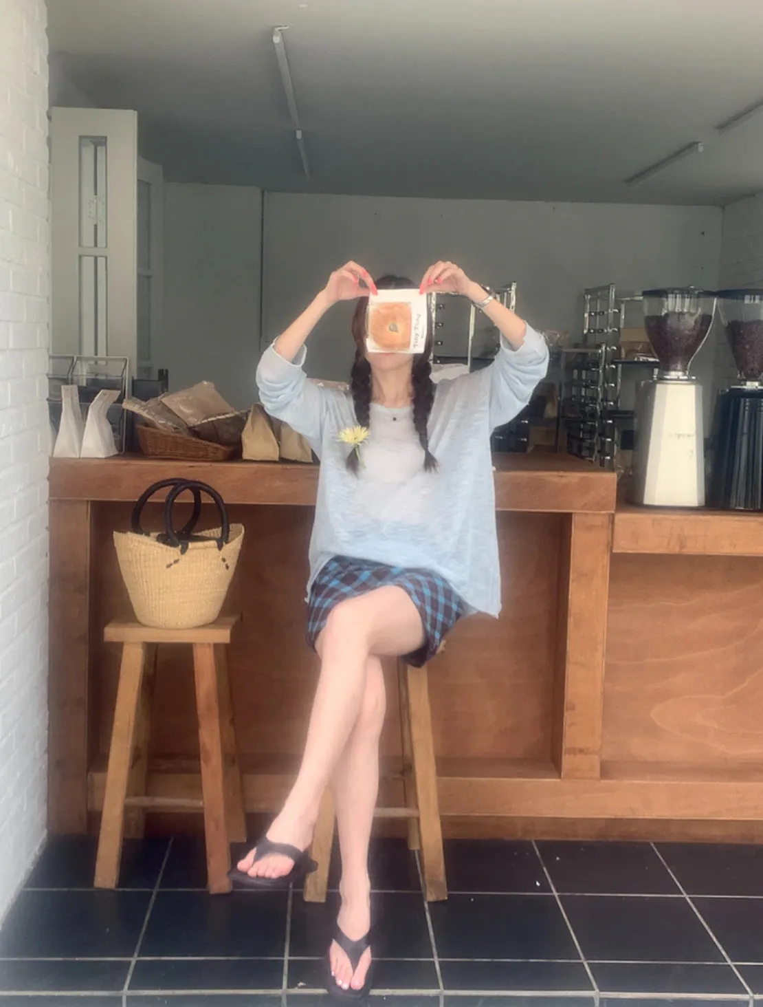 [Korean Style] Basic Loose Fit Open Edge See-through T-shirt