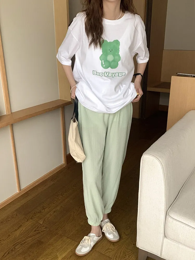 [Korean Style] Candy Color Summer Drawstring Sweatpants