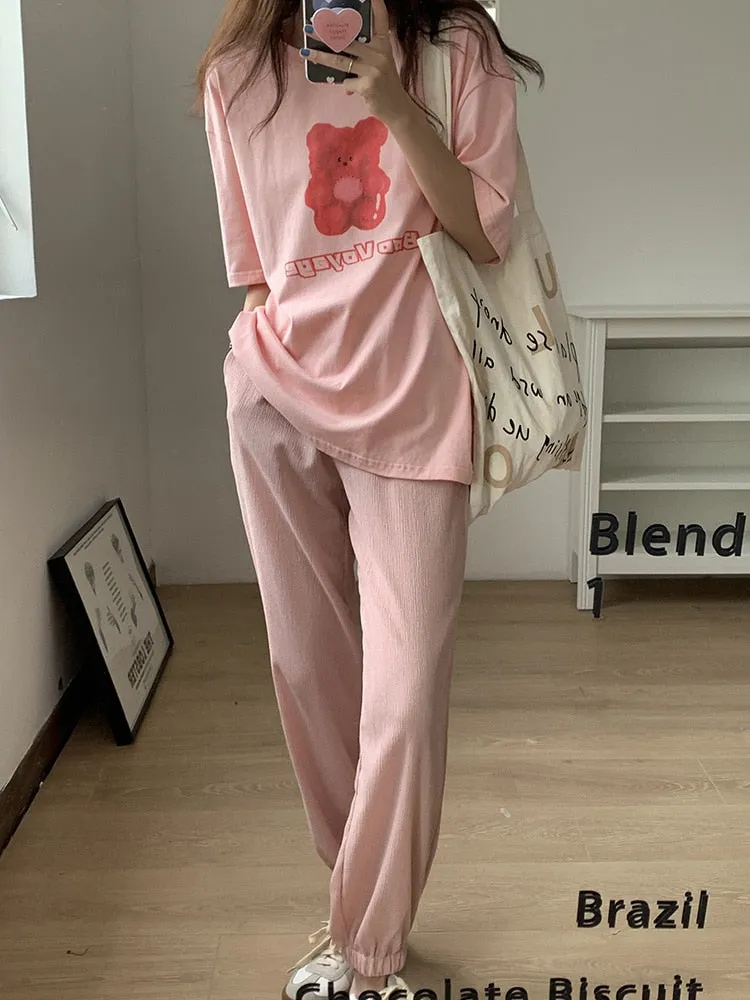 [Korean Style] Candy Color Summer Drawstring Sweatpants