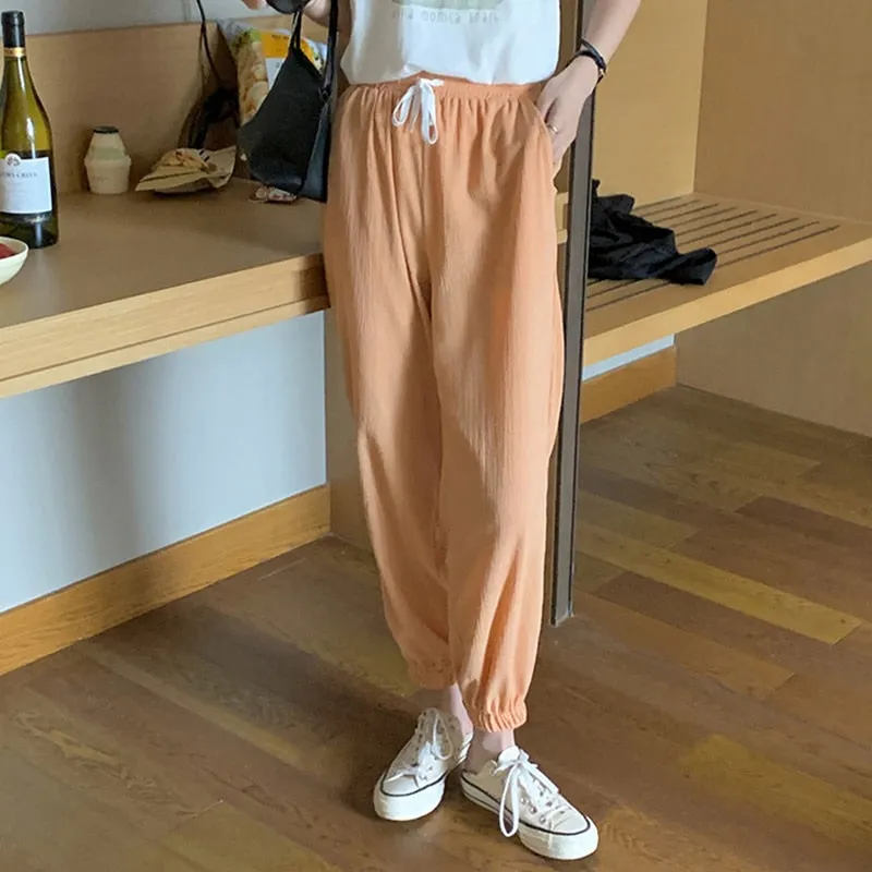 [Korean Style] Candy Color Summer Drawstring Sweatpants