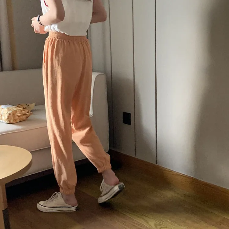 [Korean Style] Candy Color Summer Drawstring Sweatpants