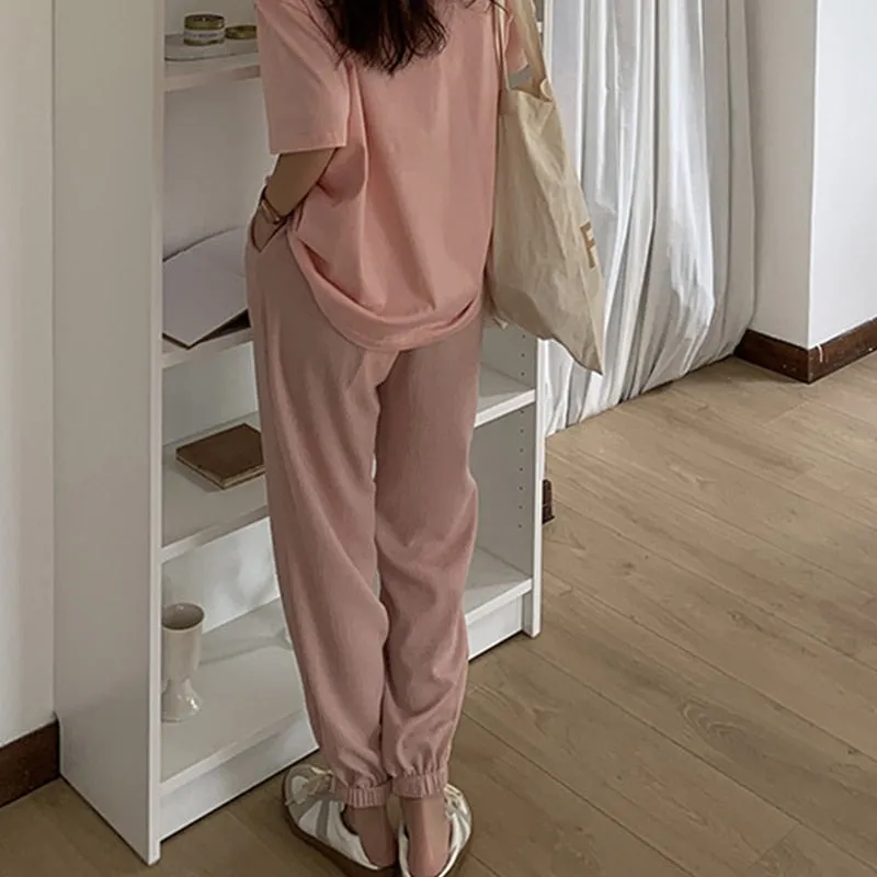 [Korean Style] Candy Color Summer Drawstring Sweatpants