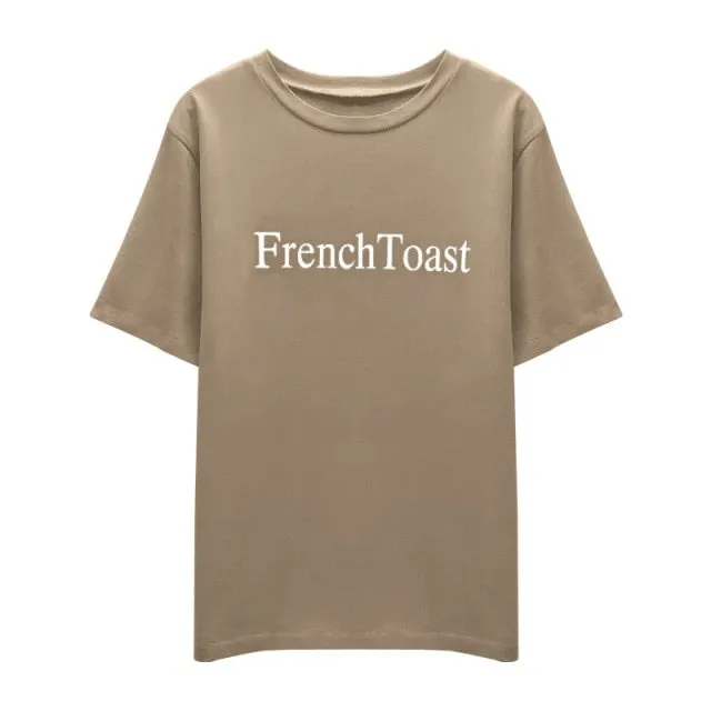 [Korean Style] French Toast Printing Graphic Cotton T-shirt