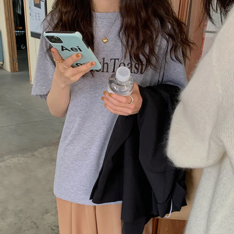 [Korean Style] French Toast Printing Graphic Cotton T-shirt