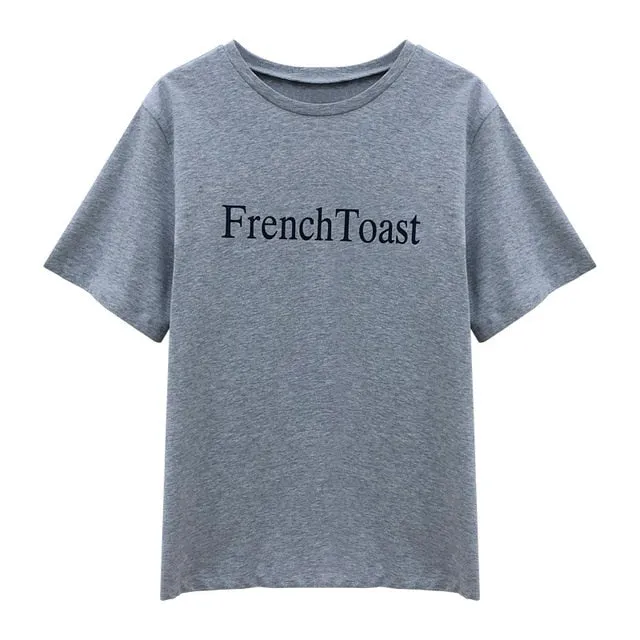 [Korean Style] French Toast Printing Graphic Cotton T-shirt