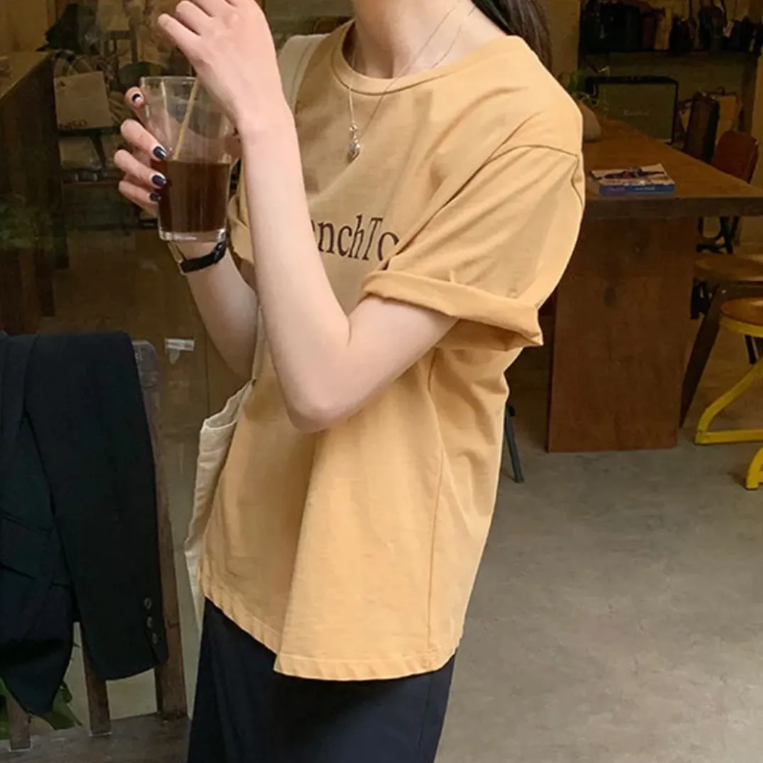 [Korean Style] French Toast Printing Graphic Cotton T-shirt