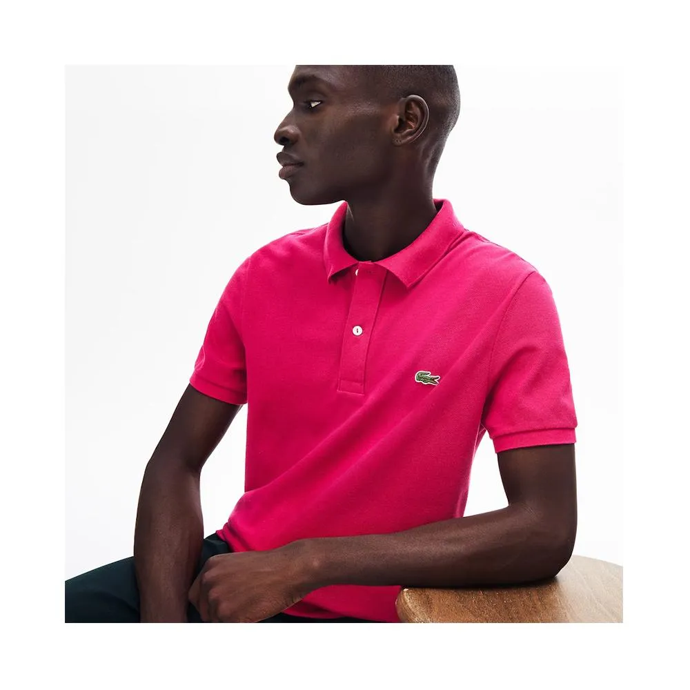 Lacoste Men's Slim fit Petit Pique Polo Shirt Fairground Pink PH4012 3DH