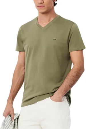Lacoste Men's V Neck Cotton Pima T-Shirt