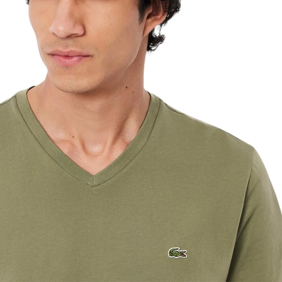 Lacoste Men's V Neck Cotton Pima T-Shirt