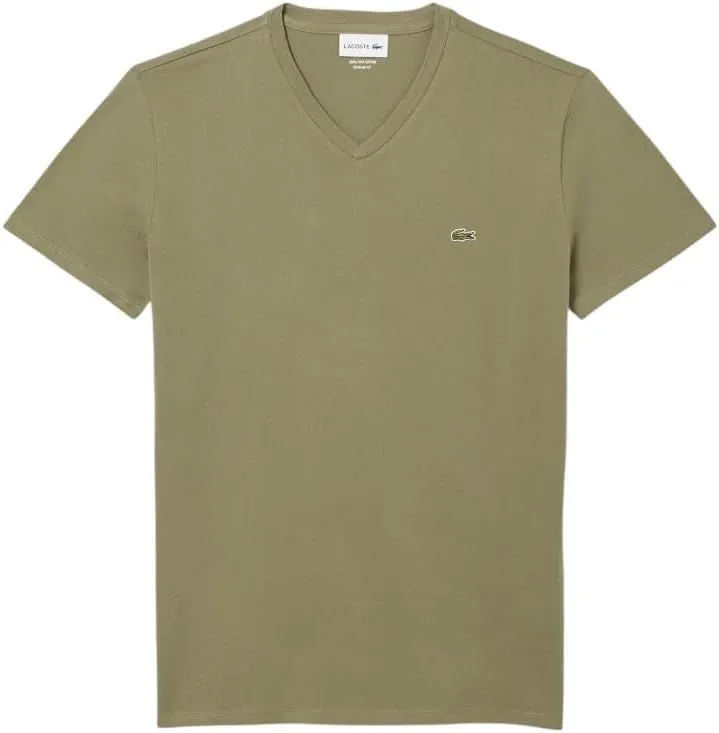 Lacoste Men's V Neck Cotton Pima T-Shirt