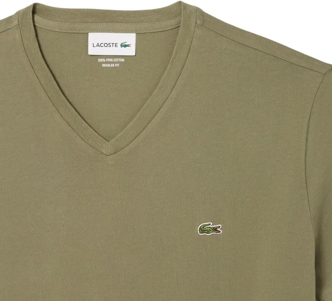 Lacoste Men's V Neck Cotton Pima T-Shirt
