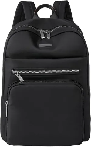 Ladies Large Capacity Lightweight Backpack Casual Fashion Soft Leather Outdoor Season Backpack with (Black, One Size)