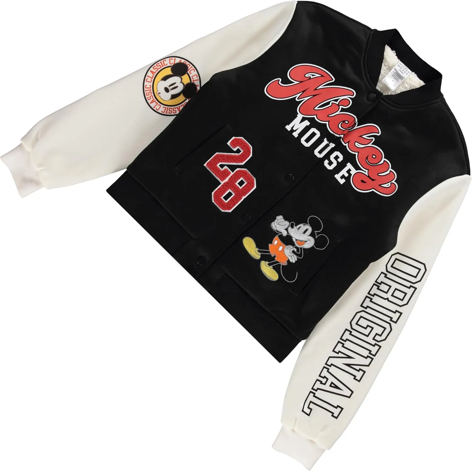 Ladies Mickey Mouse Bomber Jacket - Ladies Classic Mickey Mouse Authentic Bomber Jacket