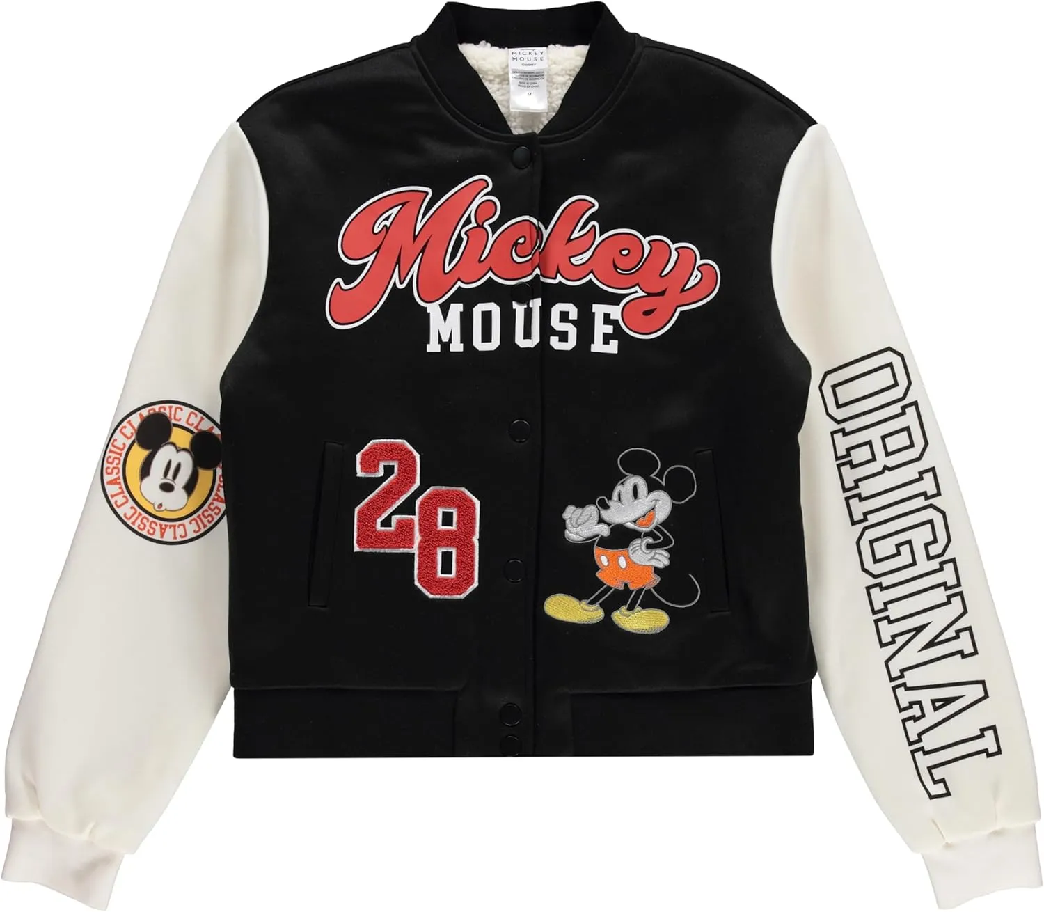 Ladies Mickey Mouse Bomber Jacket - Ladies Classic Mickey Mouse Authentic Bomber Jacket