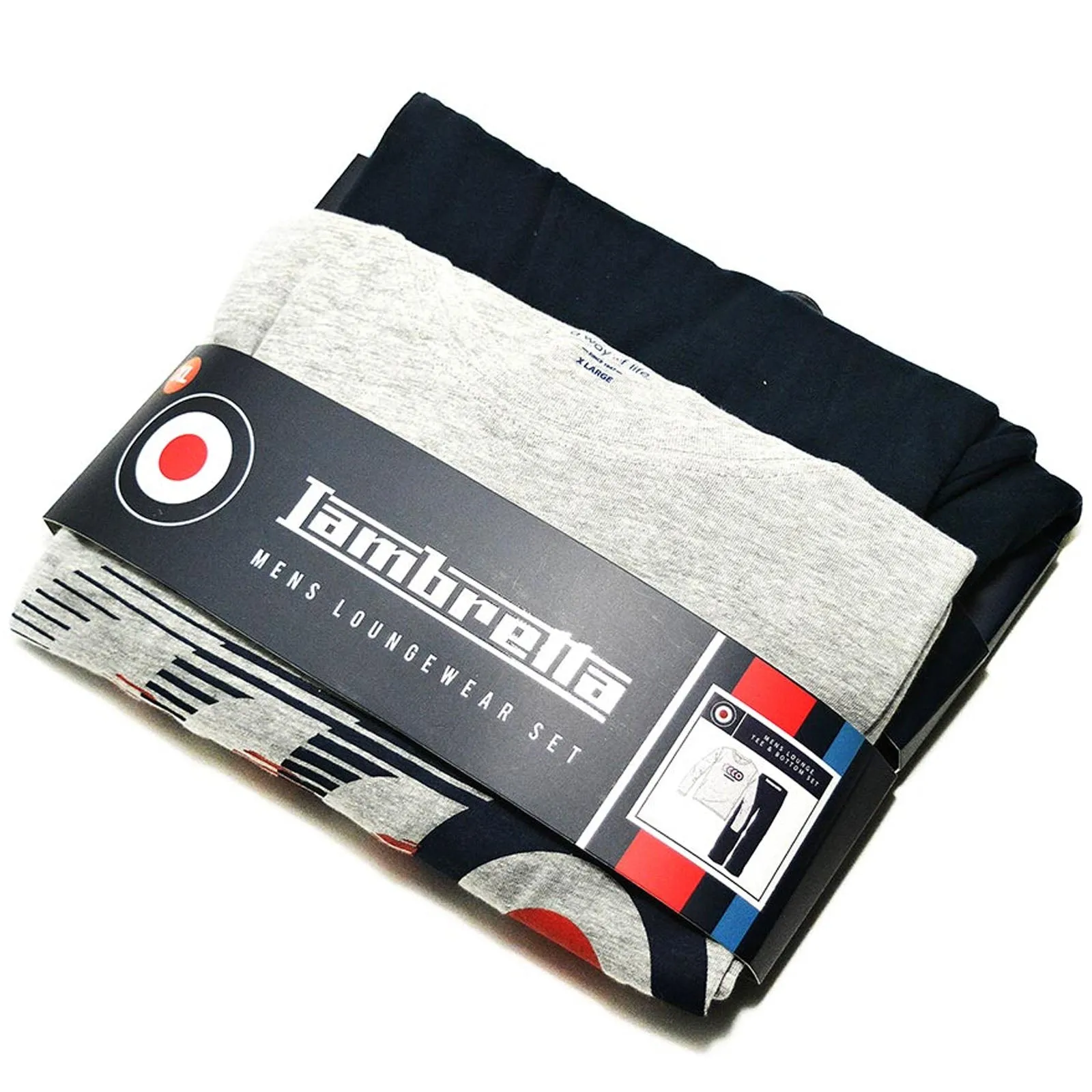 Lambretta Mens Target Loungewear Set - Grey/Navy