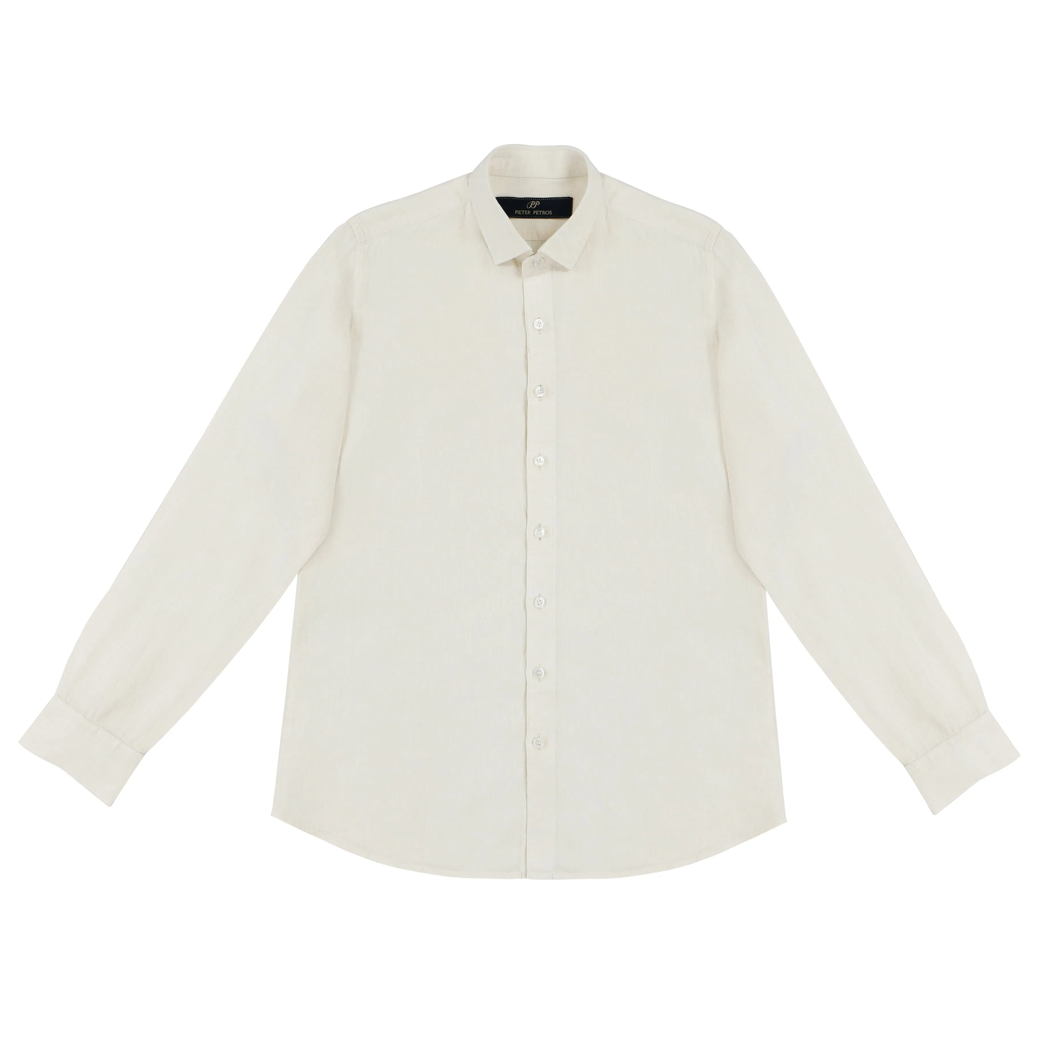 Laos Long Sleeve Linen Shirt - Beige Cream