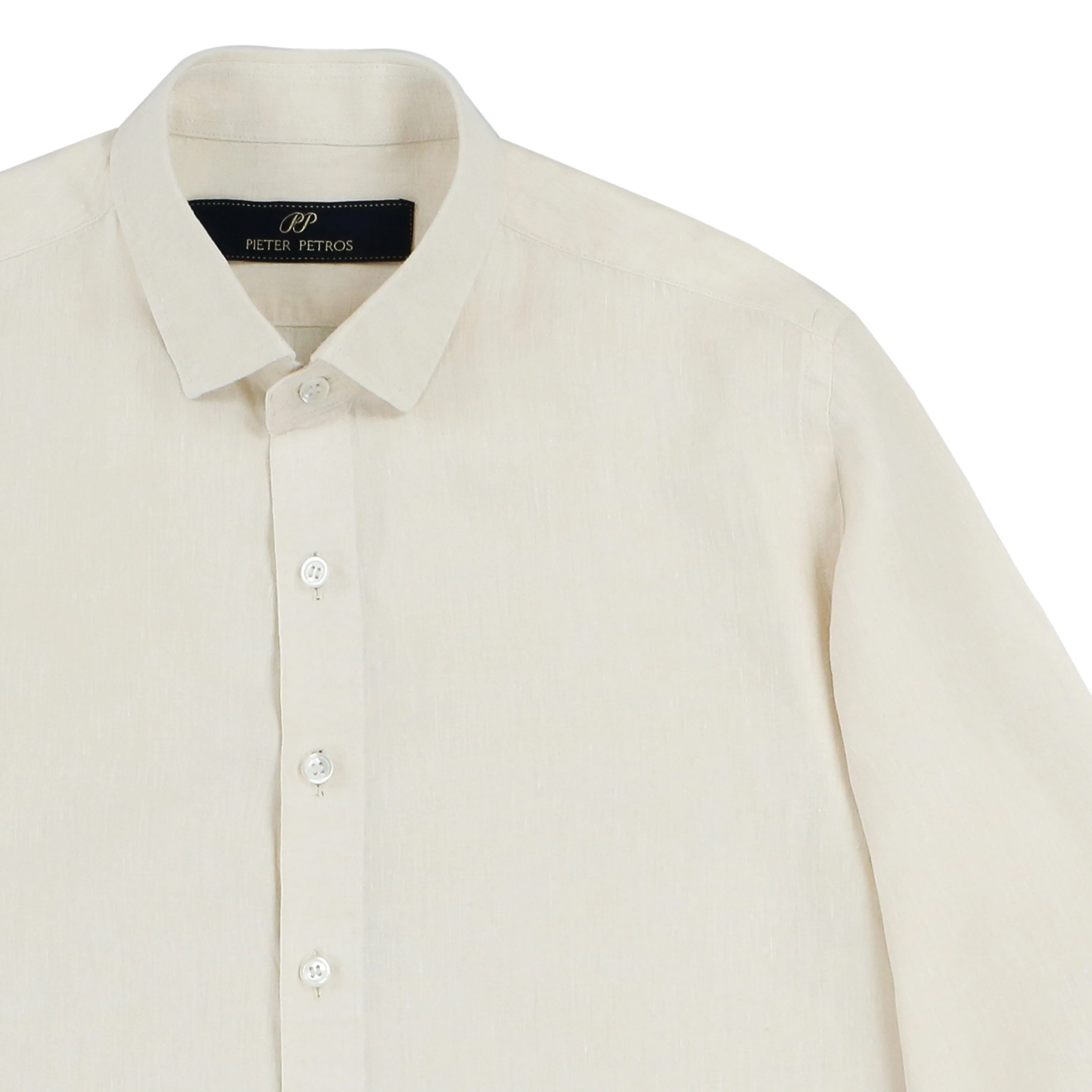 Laos Long Sleeve Linen Shirt - Beige Cream