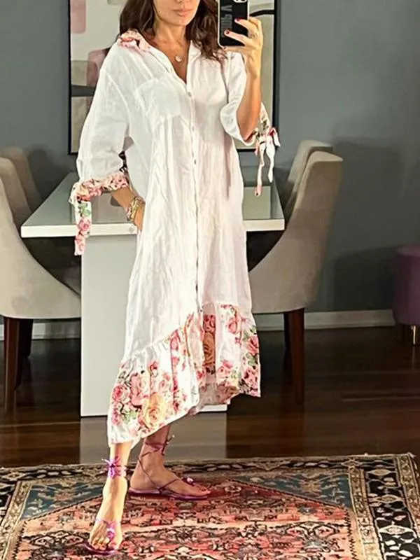 Layered Floral Blouse Dress