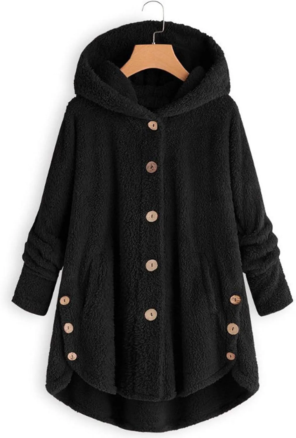 LCMTWX Women 2023 Fall Winter Fleece Jackets Slim Winter Coats Hooded Women's Coat Oversized Fluffy Winter Jackets for Coat