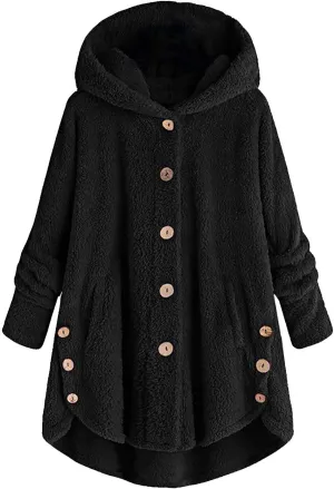 LCMTWX Women 2023 Fall Winter Fleece Jackets Slim Winter Coats Hooded Women's Coat Oversized Fluffy Winter Jackets for Coat
