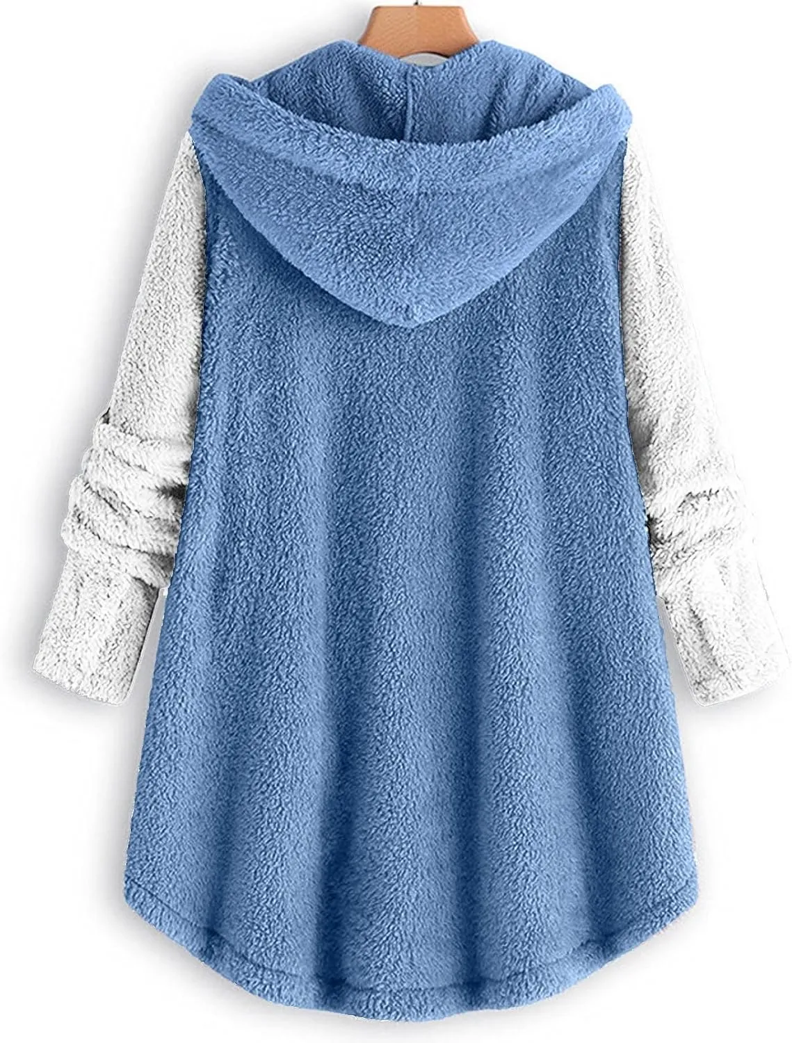 LCMTWX Womens 2023 Winter Fuzzy Fleece Jacket Fleece Sleeve Plus Size Women Women's Coat Solid Oversized Fuzzy Fleece De