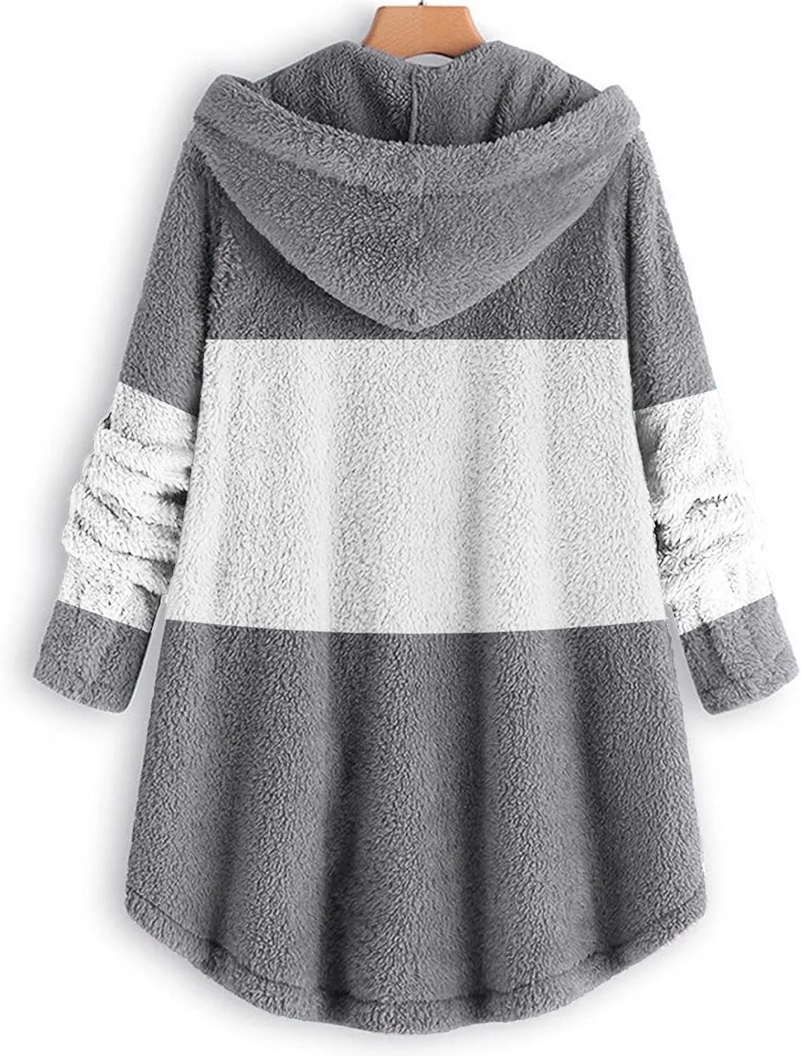 LCMTWX Womens 2023 Winter Fuzzy Fleece Jacket Fleece Sleeve Plus Size Women Women's Coat Solid Oversized Fuzzy Fleece De