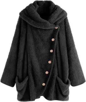 LCMTWX Womens 2023 Winter Fuzzy Fleece Jacket Fleece Sleeve Plus Size Women Women's Coat Solid Oversized Fuzzy Fleece De