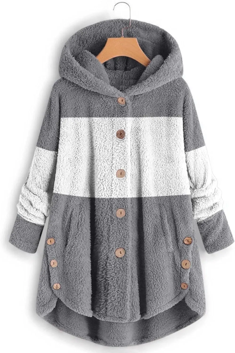 LCMTWX Womens 2023 Winter Fuzzy Fleece Jacket Fleece Sleeve Plus Size Women Women's Coat Solid Oversized Fuzzy Fleece De