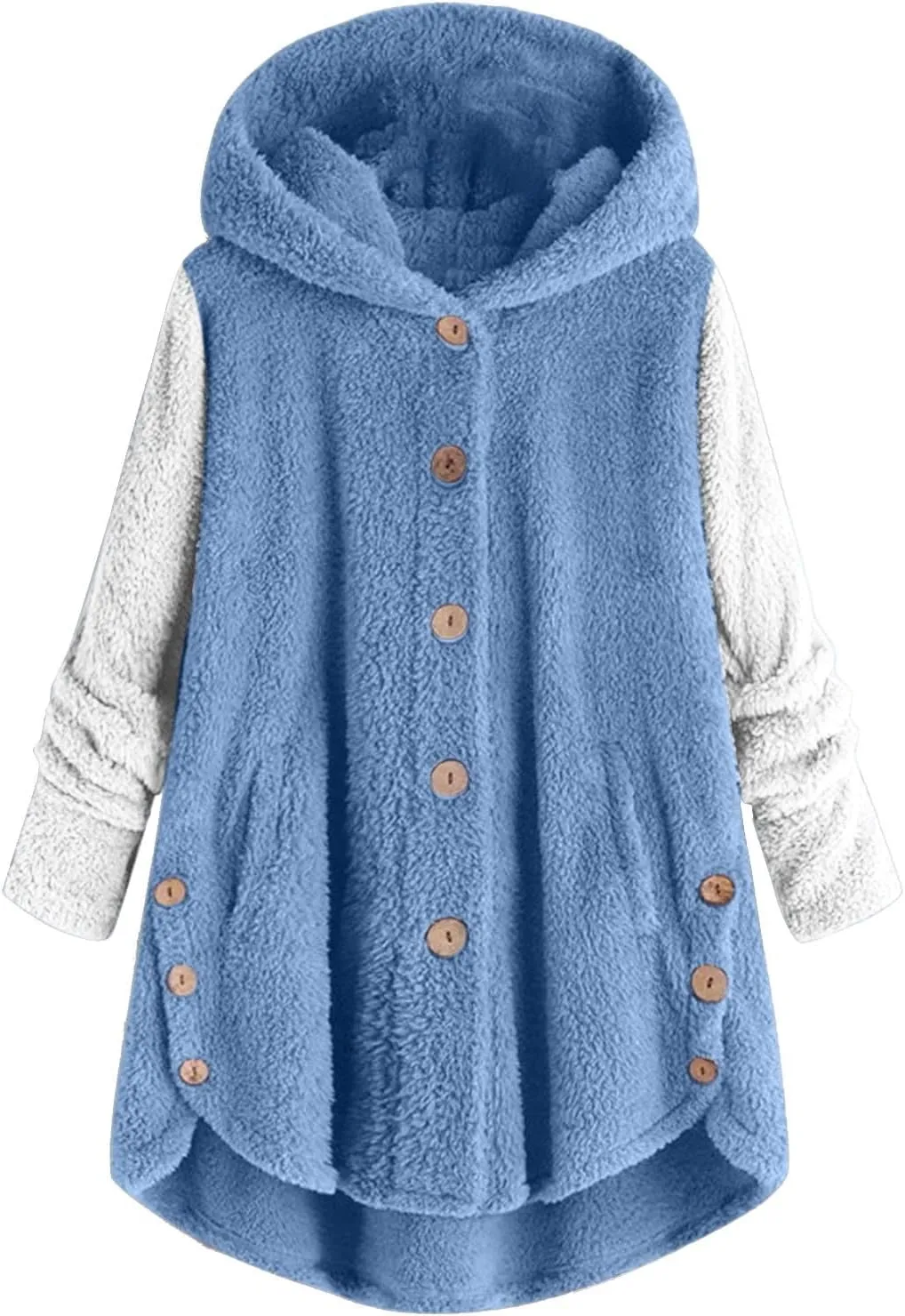LCMTWX Womens 2023 Winter Fuzzy Fleece Jacket Fleece Sleeve Plus Size Women Women's Coat Solid Oversized Fuzzy Fleece De