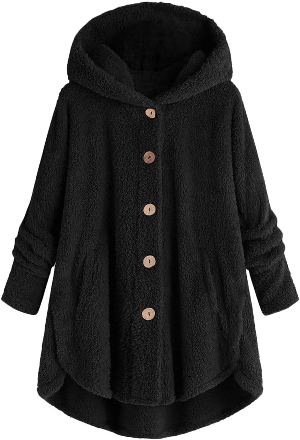 LCMTWX Womens 2023 Winter Fuzzy Fleece Jacket Fleece Sleeve Plus Size Women Women's Coat Solid Oversized Fuzzy Fleece De