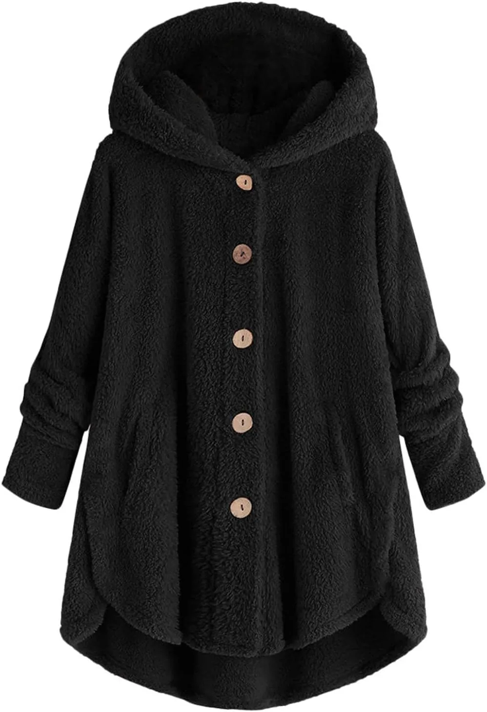 LCMTWX Womens 2023 Winter Fuzzy Fleece Jacket Fleece Sleeve Plus Size Women Women's Coat Solid Oversized Fuzzy Fleece De