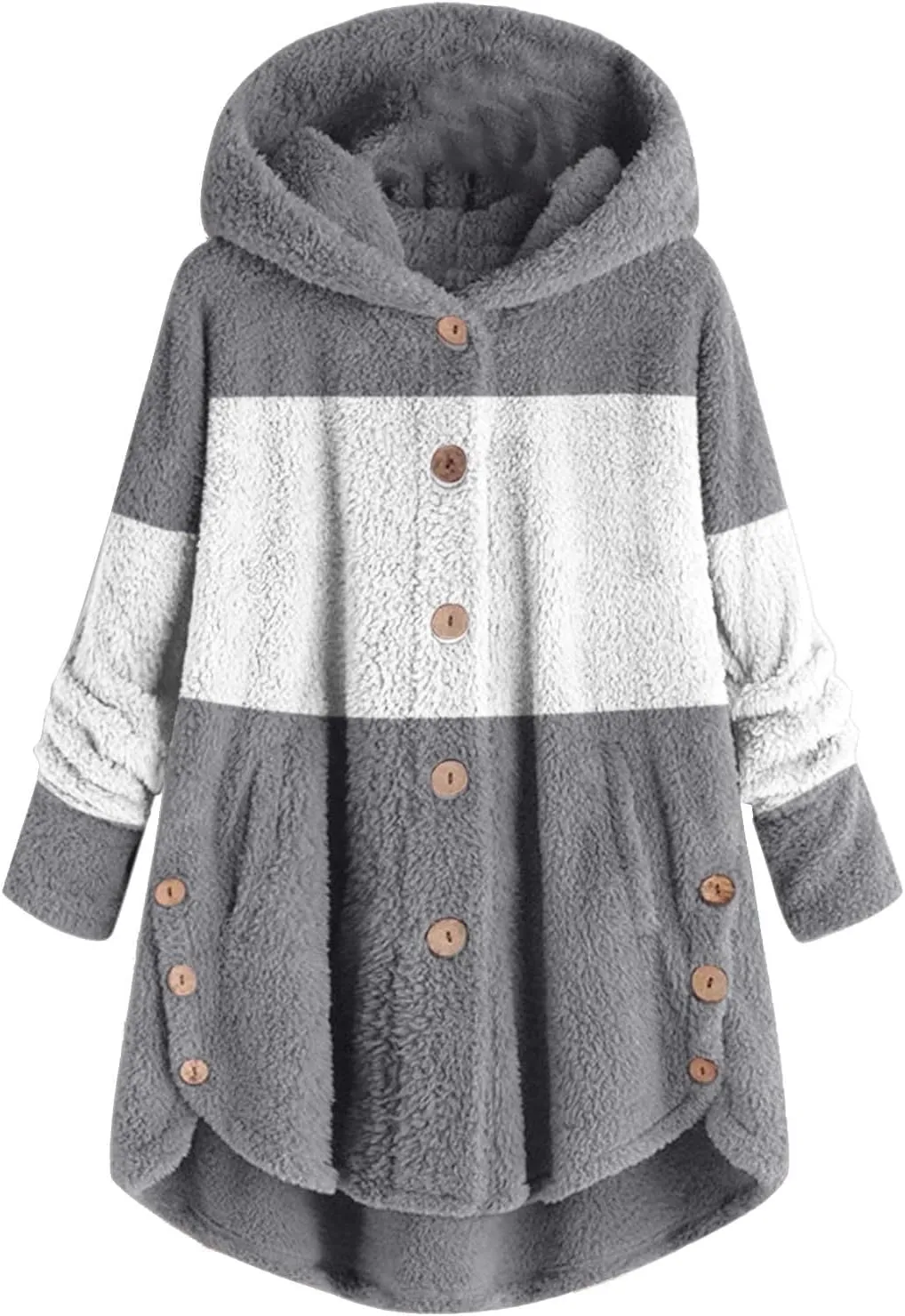 LCMTWX Womens 2023 Winter Fuzzy Fleece Jacket Fleece Sleeve Plus Size Women Women's Coat Solid Oversized Fuzzy Fleece De