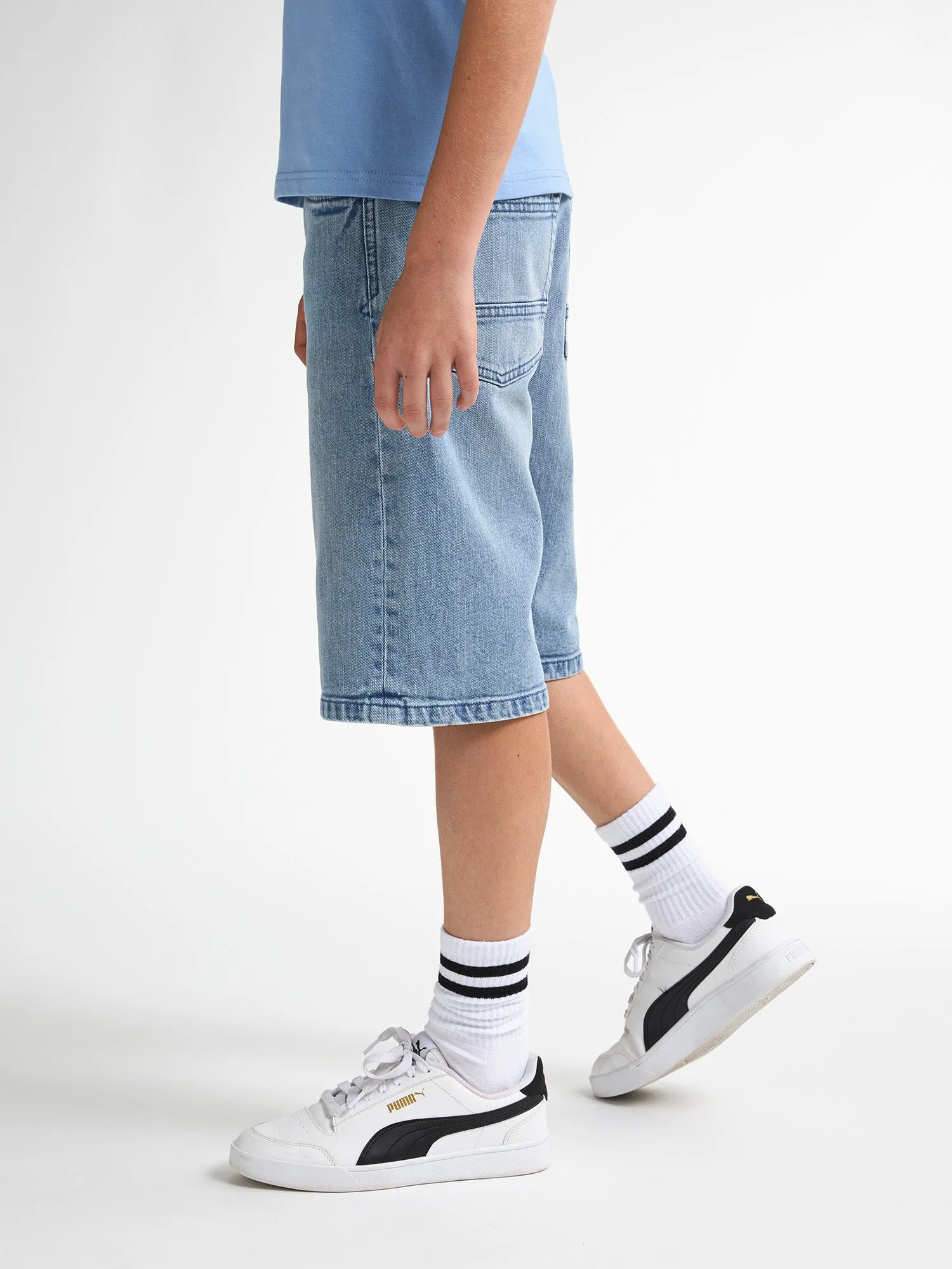 Lenox Loose Fit Denim Shorts Papaya